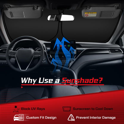 ARISMOTOR Windshield Sun Shade for Ford F-150 F150 2021-2025, Custom Fit Foldable Front Window Sunshade Sun Visor Protector, Block UV Rays Keep Your Car Cooler