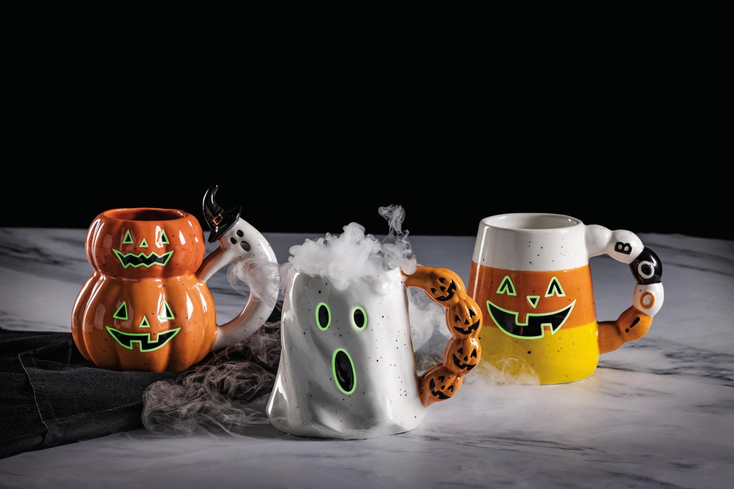 Mud Pie Halloween Candy Corn Glow in the Dark Mug