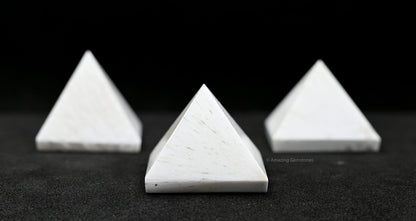 Amazing Gemstone Scolecite Pyramid Crystal Healing Stones - 1" Great Pyramid Figurine of Natural Stone Pyramid for Meditation, Reiki, Chakra Balancing and Crystal Pyramids Grid