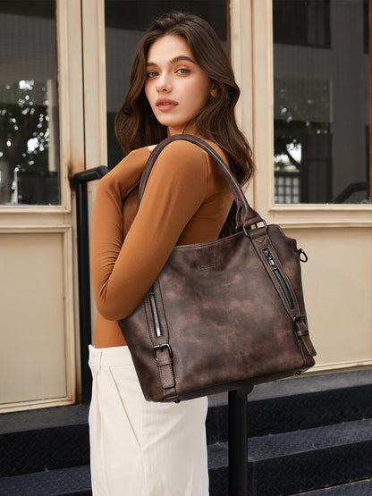 CLUCI Purses for Women Vegan Leather Hobo bag Large Handbag Shoulder Bag with Adjustable Strap Dark Coffee