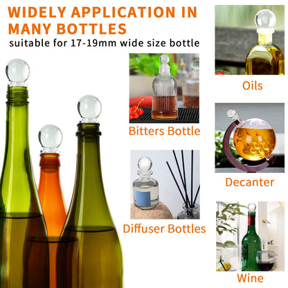Wine Bottle Stoppers 24 Pack Wine Saver with Unbreakable Acrylic Wine Stopper for Decanter Beverages Champagne Liquors Oils Diffuser Bottles