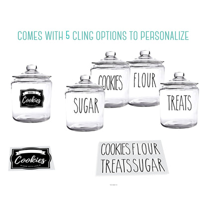 OUTSHINE 1 Gallon Cookie Jar for Kitchen Countertop| Airtight Glass Storage Jars for Candy, Coffee, Dog Treats| Large Glass Apothecary Jars with Lids| Large Food Storage Container for Kitchen, Pantry