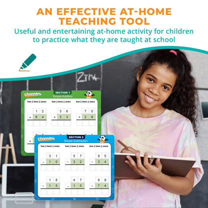 Channie’s Double Digit Addition and Subtraction Flash Cards, 30 Dry Erase Educational Math Flash Cards for Kids, Ideal for 1st to 3rd Grade, Level 2 Color-Coded Cards, 360 Two-Digit Problems