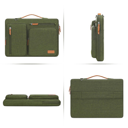MOSISO 360 Protective Laptop Shoulder Bag,15-15.6 inch Computer Bags Compatible with MacBook Pro 16 inch, HP, Dell, Lenovo, Asus Notebook,Side Open Messenger Bag with 4 Zipper Pockets, Olive Green