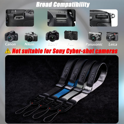 VKO Camera Strap Wrist,QD Quick Release Adjust Lanyard Wristband strap for Photographers SLR DSLR Digital Mirrorless Camera(Black)