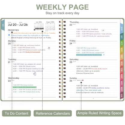 Planner 2026-2027, Weekly and Monthly Academic Planner, July 2026 - June 2027, Hardcover Calendar Agenda Book for School Year Planning, School Supplies for Teacher and Student, Letter Size(8.5'' x 11'')