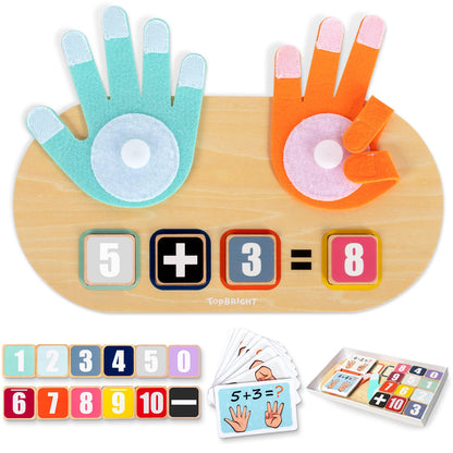 TOP BRIGHT Preschool Number Blocks Counting Toy for Toddlers 3-5 Year Old Boys Girls, Montessori Math Manipulatives, Educational Learning Gift with Storage Box