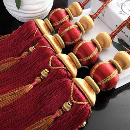 Paired Lantern Single Hanging Ball Tassels Curtains Buckle Sling Binding Lantern Tiebacks Handcrafted Braided Buckle Drapery Curtain Holdbacks Window Treatments for Home