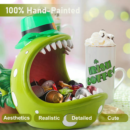 ehuoyan Piranha Plant Large Candy Bowl For Candy Dish Key Bowl Decorative Bowl Home Decorations Indoor Big Mouth Plant (St. Patric, Extra Large)