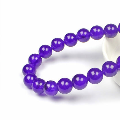 MJDCB Natural Stone Beads Purple Jade Round Loose Beads for Jewelry Making DIY Bracelet Necklace (4mm)