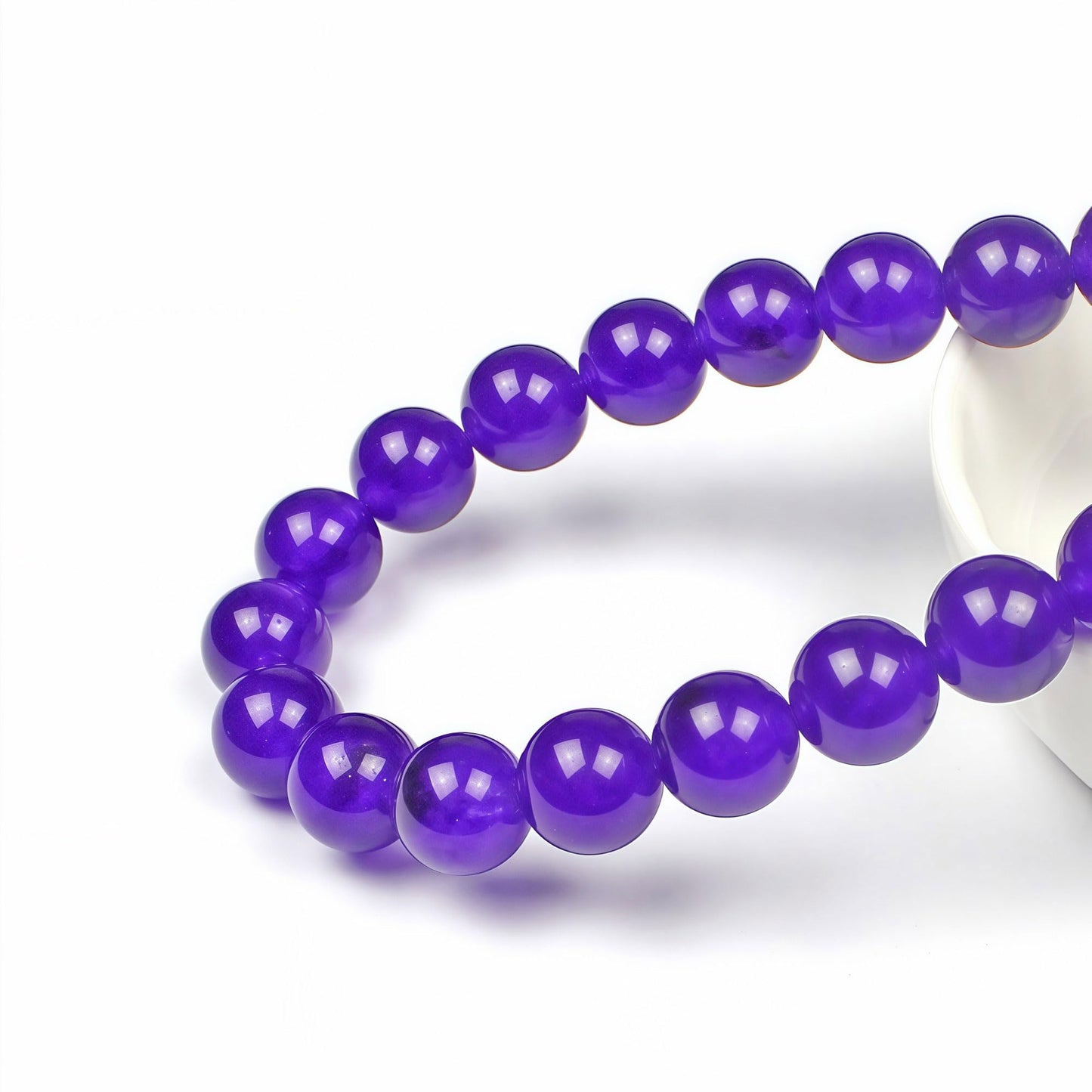 MJDCB Stone Beads Purple Jade Round Loose Beads for Jewelry Making DIY Bracelet Necklace (8mm)