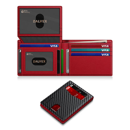 Wallet for Men Slim RFID Blocking Leather Credit Card Holder Wallet for 14 Cards, Bifold Minimalist Thin Wallet with 2 ID Windows & Cash Slot, Front Pockt Carteras Para Hombres, Birthday Gifts for Men
