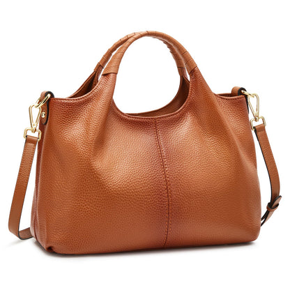 Kattee Leather Purses and Handbags for Women, Medium Crossbody Bags Trendy, Soft Shoulder Satchel Bags, Sorrel