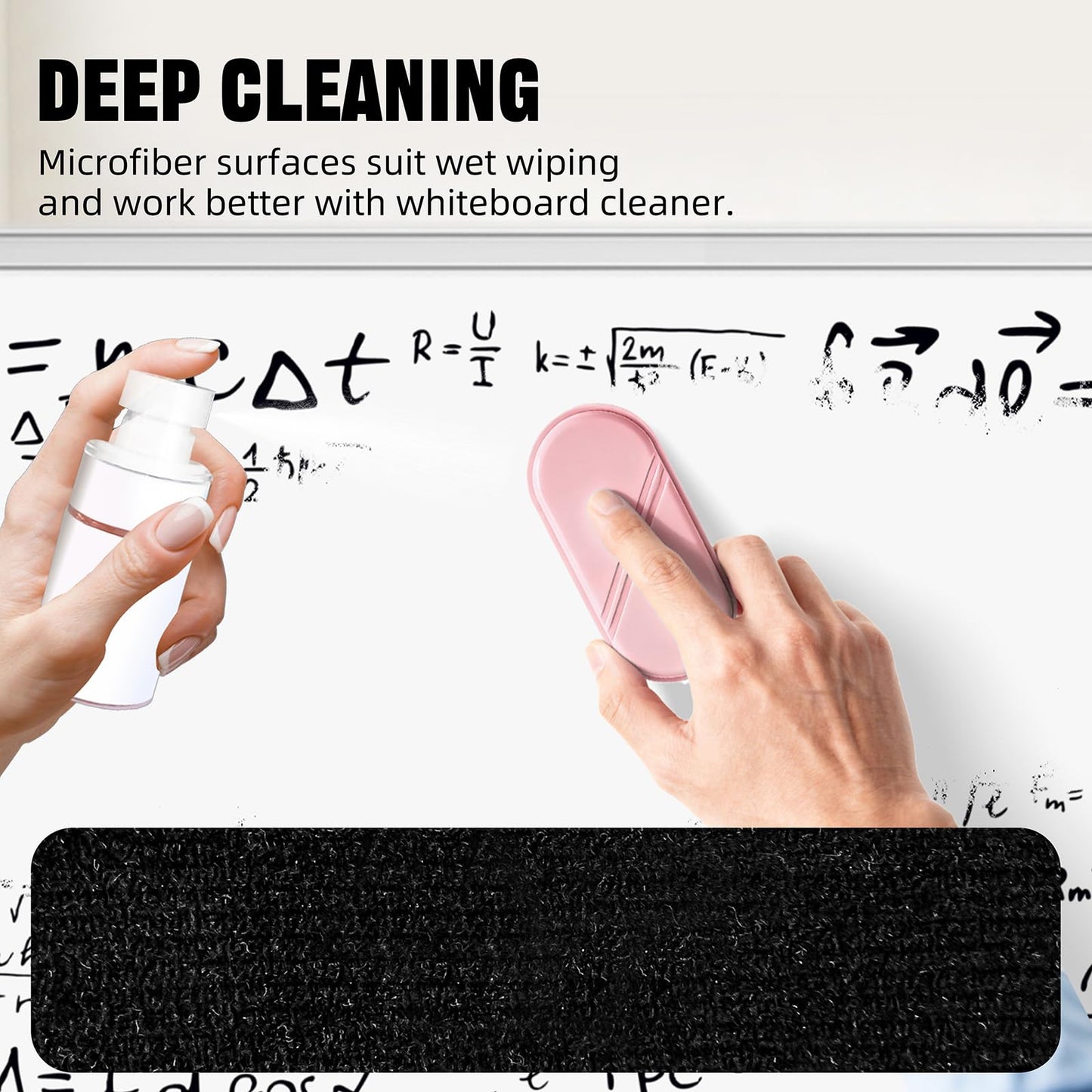 FUNISKETCH Magnetic Detachable Dry Erase Eraser, Glass Board Erasers, 1 Pack, Whiteboard Eraser for Dry Erase Board, Glass Board, Calendar Board, Office and School Supplies (Pink)