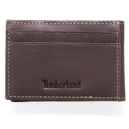 Timberland Men's Slim Leather Minimalist Front Pocket Credit Card Holder Wallet,Brown (Money Clip) 2, One Size