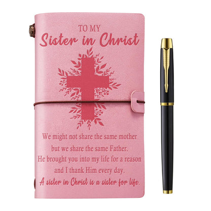 Filten Christian Gifts for Women, Sisters in Christ Gifts for Women Leather Notebook Journal Christian Sister Gifts from Sister Religious Gifts Faith Gifts Friendship Faith Gifts