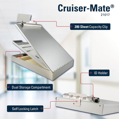 Saunders Metal Clipboard with Storage, Letter Size Heavy Duty Contractor Grade Clipboard, Dual Storage Form Holder with High Capacity Clip Made in USA