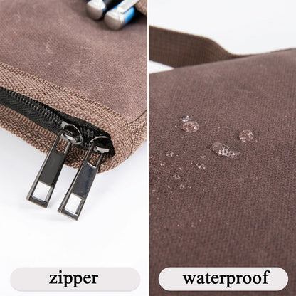 Hagsfire Zipper A5 Notebook Journal Planner Sketchbook Cover, Water Resistant Waxed Canvas Pocket Pocket Field Notes Cover for Journal Notebook Password Planner Book with Pen Loop (8.6"x6.9") (Brown)