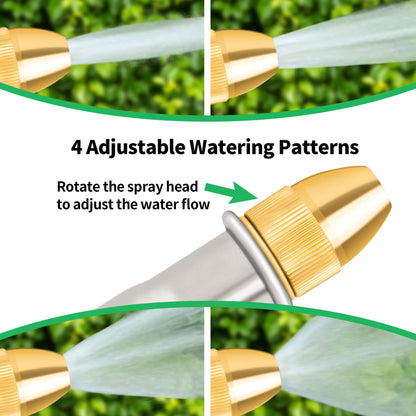AUTOMAN Garden Hose Nozzle Sprayer - High Pressure 100% Metal Water Spray Nozzle With 4 Patterns - Heavy Duty for Watering Plants, Lawns, Washing Cars & Pets