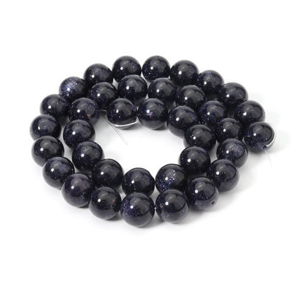 Siomia 60pcs 6mm Natural Blue Sandstone Gemstone Beads Energy Healing Crystal Round Loose Stone Beads for Jewelry Making, DIY Bracelets Necklaces