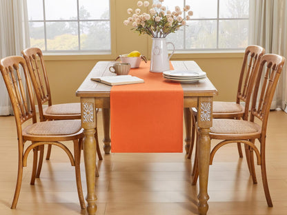 YATOJUZI Orange Table Runner Seasonal Autumn Kitchen Dining Coffee Table Decoration 95 Inches Long Waterproof Farmhouse Rustic Table Runner Halloween Home Wedding Party Decor 16x95Inch