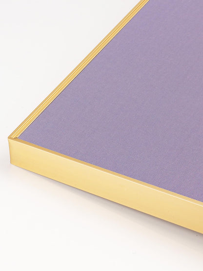 Lightomorrow Bulletin Board 30 x 20 inches, Mystic Violet Pin Board, Golden Aluminum Framed Fabric Cork Board with 10 Push Pins