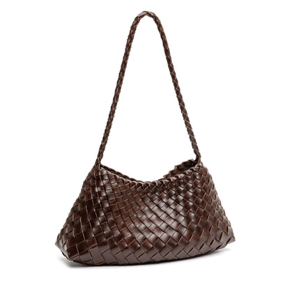 Woven Underarm Shoulder Bag For Women Trendy Small Handbag Ladies Purse Hobo Bag (Coffee)