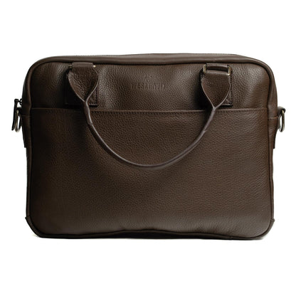 WESLEATH Full Grain Leather Briefcase | Elegant Handmade Leather Briefcase for Men, Perfect for Work and Business. (Chocolate)