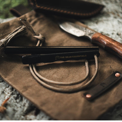 The Bear Essentials Outdoors Co. Pack Pouch, Waxed Canvas Hip Bag, Canoe Bag, Foraging Pouch - OD Green, Brown - Large (Brown, Large)