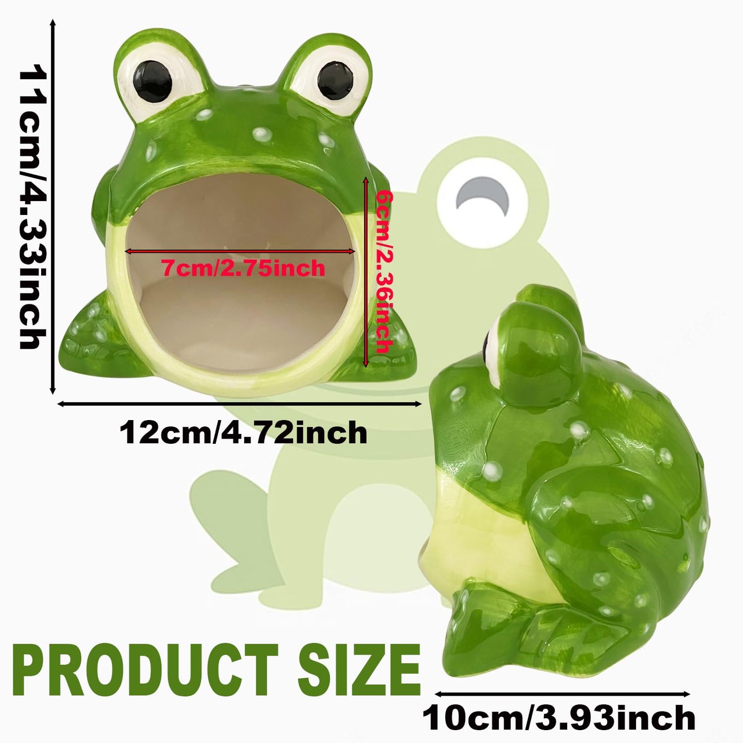 KISWIAR 1 Pcs Cute Frog Candy Servers Bowl,Halloween Trick Or Treat Bowl,Fun Candy Dish,Candy Dish for Office Desk Frog Cookie Jar Frog Shape Jewelry Dish Tray for Home Kitchen Office Table