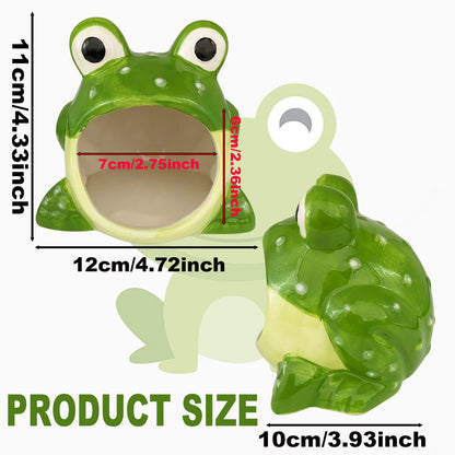 KISWIAR 1 Pcs Cute Frog Candy Servers Bowl,Halloween Trick Or Treat Bowl,Fun Candy Dish,Candy Dish for Office Desk Frog Cookie Jar Frog Shape Jewelry Dish Tray for Home Kitchen Office Table