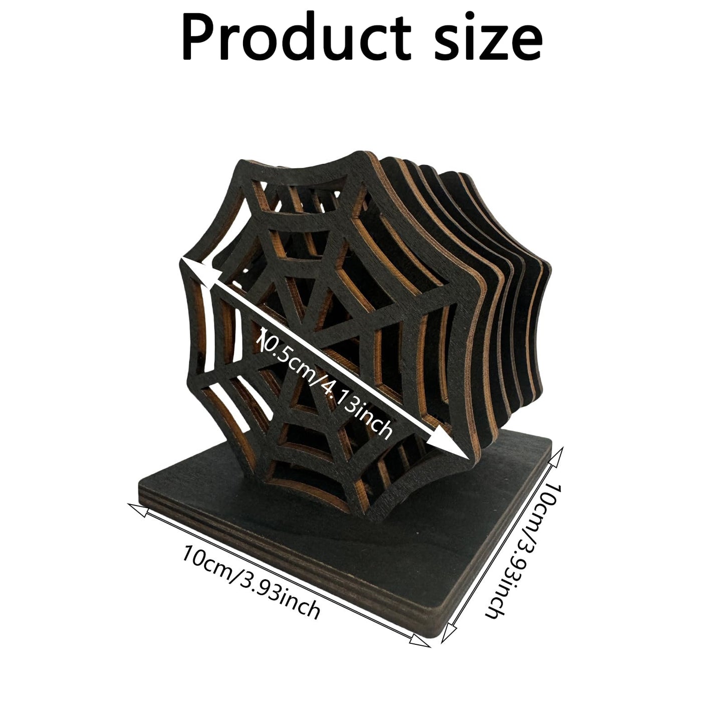Wooden Hollow net Coaster Stand, Black, Decorated Halloween Table Decoration (6 Pieces)