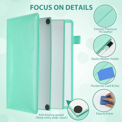 Feifeiya 6 Sides Dry Erase Notebook Portable White Board 9"x6"(a5) Travel Dry Erase White Board Notebook Foldable Anti-ghosting Surface for Office, School, Study, Travel & Business Meeting Planning