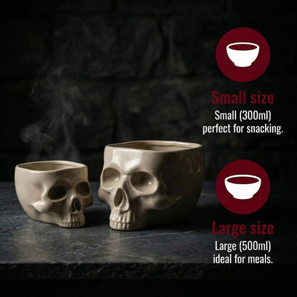WTVRIT Gothic Skull Bowl – Large 17oz/500ml Ceramic Food-Safe Candy Bowl, Dishwasher & Microwave Safe – Halloween Decor, Unique Gothic Gift, Cereal Ice Cream Serving Bowl for Dark Aesthetic Home