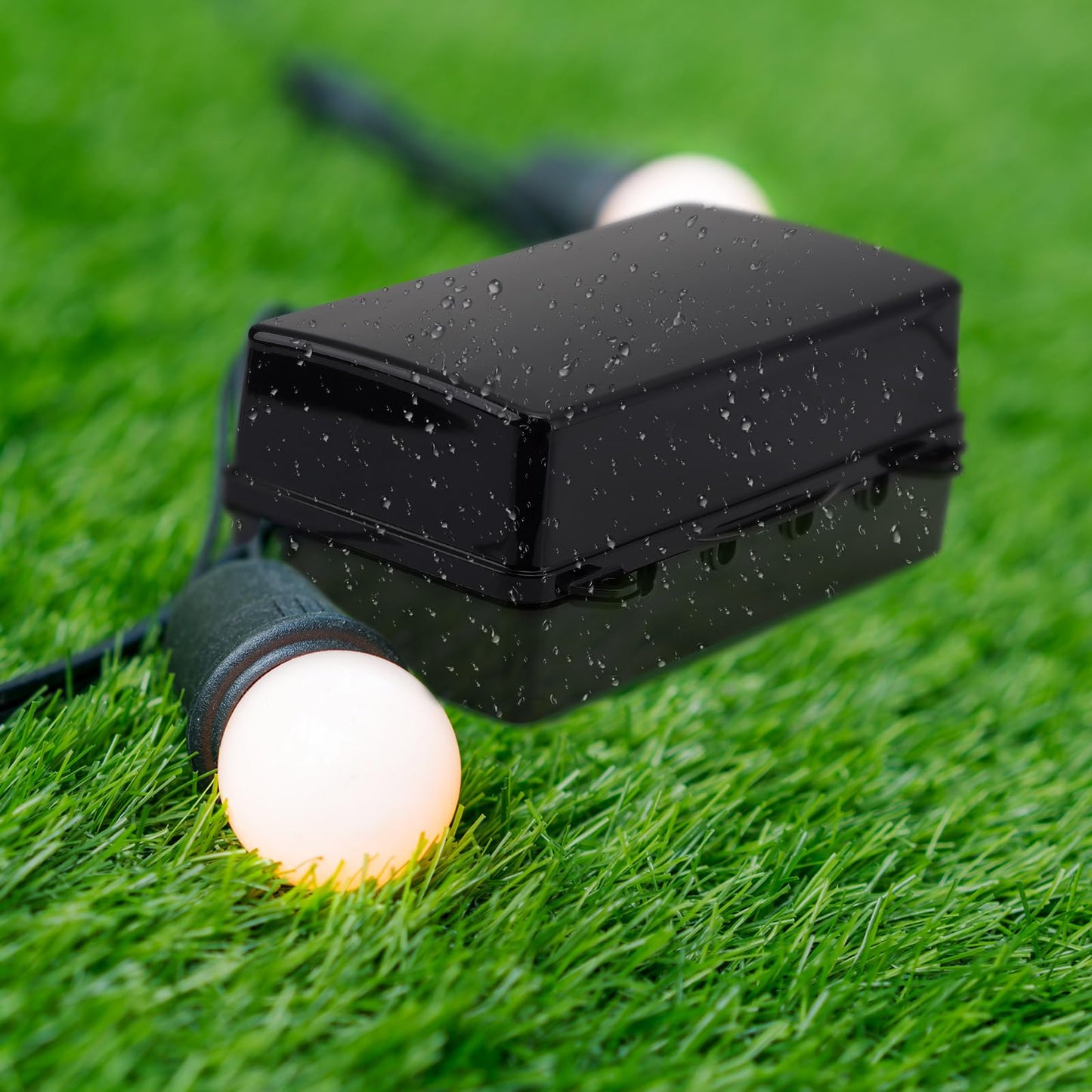 Tellegloww Large Outdoor Electrical Box Waterproof Extension Cord Covers Weatherproof Outdoor Extension Cord Cover Box for Halloween Christmas Holiday Light Decoration(Black)