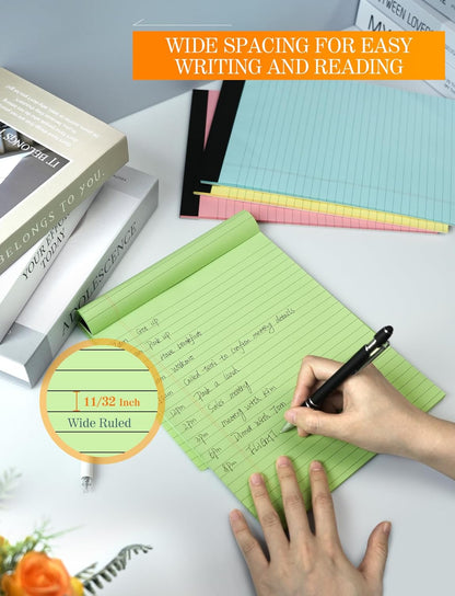 Legal Pads 8.5 x 11 Colored Note Pads, 12 Pack Colored Paper Pads 8.5 x 11 Lined Paper, Pads of Paper 8.5 x 11 Writing Pads, Wide Ruled Notebook Pad 8 1/2 x 11, Legal Notepads 8.5 x 11, 30 Sheets/Pad