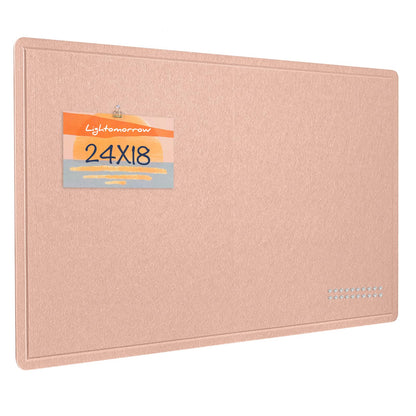 Lightomorrow Bulletin Board, 24 x 18 inches Felt Board Decorative Pin Board, Cork Board Alternative for Wall, Foldable Photo Board Self-Adhesive Vision Board Mood Board with 20 Pushpins - Mauvey Pink