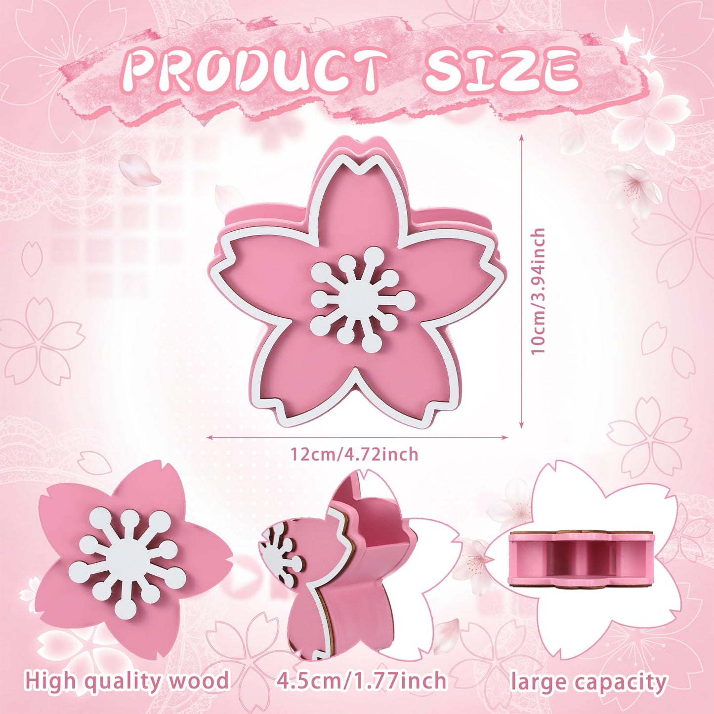 Tenceur Pink Cherry Blossom Holder for Desk Large Capacity Cherry Blossom Pencil Holder Coquette Supplies Desk Organizer Teacher Office Decor Makeup Brush Holders Back to School Gift for Girls Women