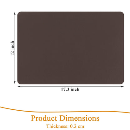 SHACOS Placemats Set of 6 Faux Leather Waterproof Leakproof Wipeable PU Non-Slip Vinyl Place Mats Heat Resistant Table Mats for Kitchen Dining Table Indoor Outdoor, Chocolate Brown