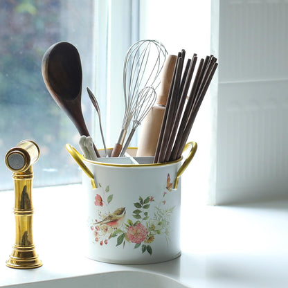 Z&Z ornamentorum Kitchen Utensil Holder for Kitchen Cunter Stylish kitchen Cooking Utensil Organizer 4.57*5.43inch Farmhouse Spatula Holder for Countertop