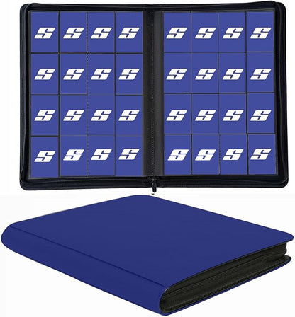 1000+ Pockets Trading Card Binder, 16 Pocket Ringless Side Loading Card Holder Album, Trading Card Album Fit for YuGiOh, MTG, TCG, Game Cards, Sports Cards, Business Cards (Dark Blue)