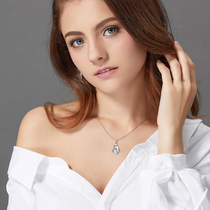 Halloween Ghost Necklace for Women S925 Sterling Silver Spooky Ghost Pendant With Heart Cz for Women Halloween Jewelry Gift