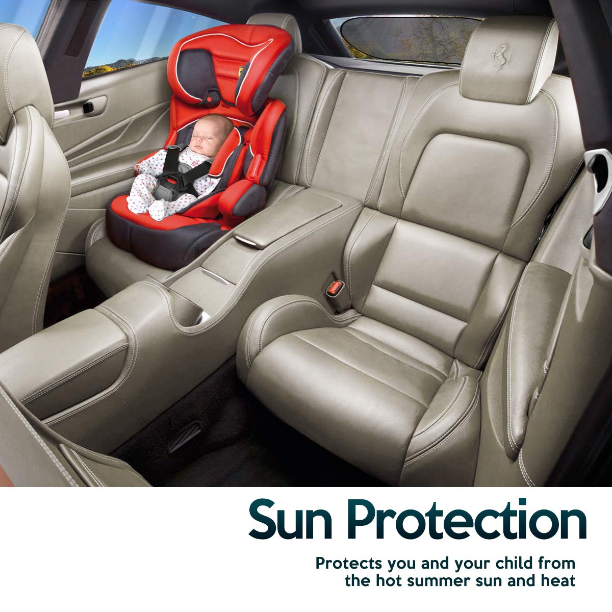 Zone Tech Rear Sun Stop Sunshade -Cling Window Cover, Sunlight, Glare and UV Rays Blocker, Protection Car Accessory