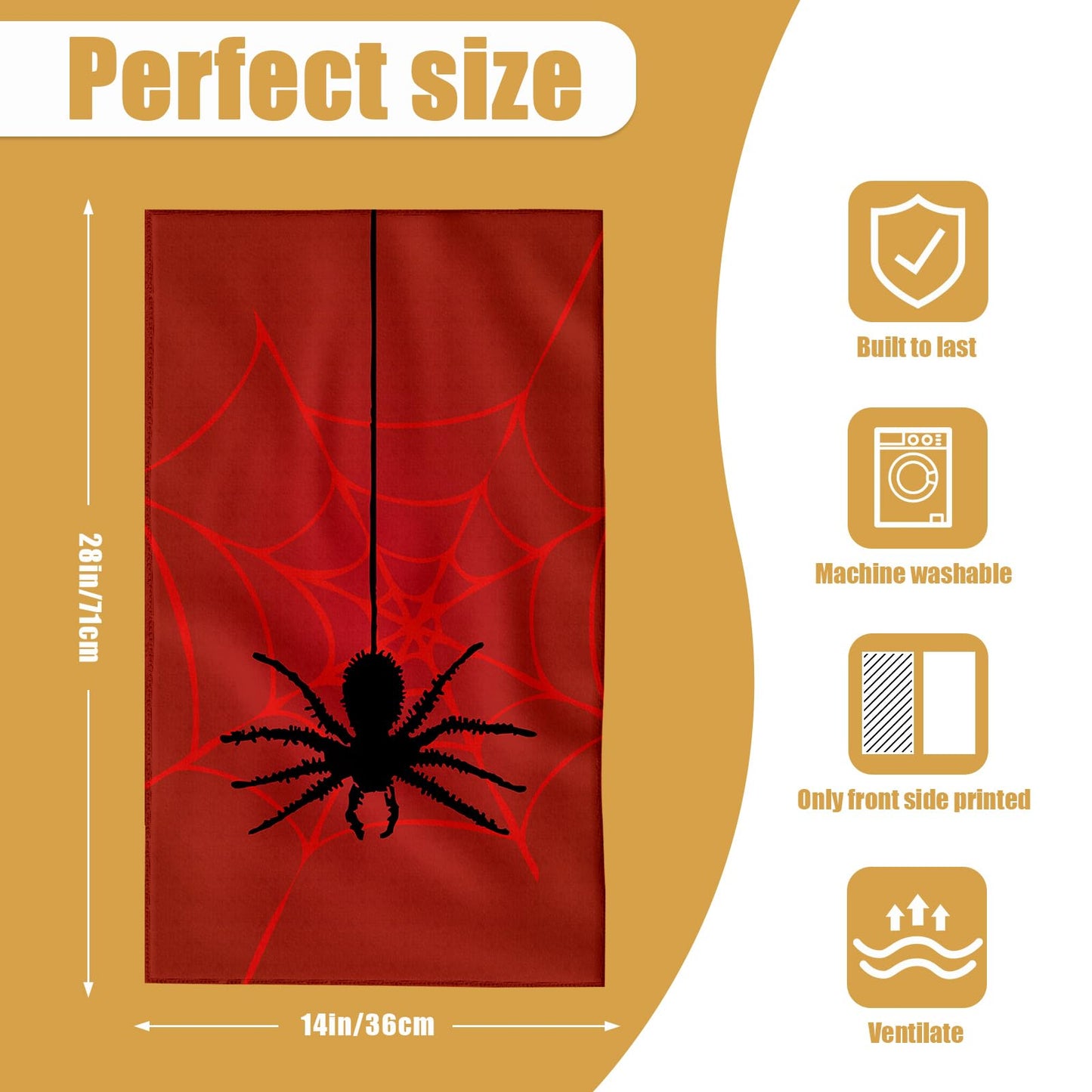 ANTJOO Spider Web Hand Towels for Bathroom，Set of 2 Soft Absorbent Breathable Halloween Bath Hand Towel for Bathroom Kitchen Hotel Gym 28 x 14 in
