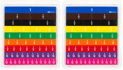 EAI Education Fraction Tiles with Tray: Numbered - Set of 51 (Pack of 2)