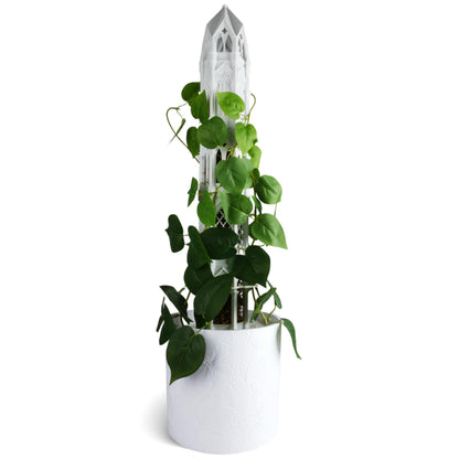 Gothic Tower Moss Pole – Modular Stackable Self-Watering Indoor Climbing Plant Totem, Can Be Used as Moss Pole, Plant Stake or Climbing Support