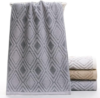 Pidada Hand Towels Set of 2 Diamond Pattern 100% Cotton Absorbent Soft