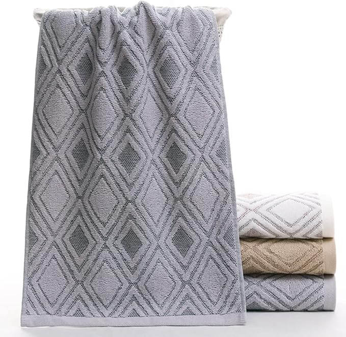 Pidada Hand Towels Set of 4 Diamond Pattern 100% Cotton Absorbent Soft