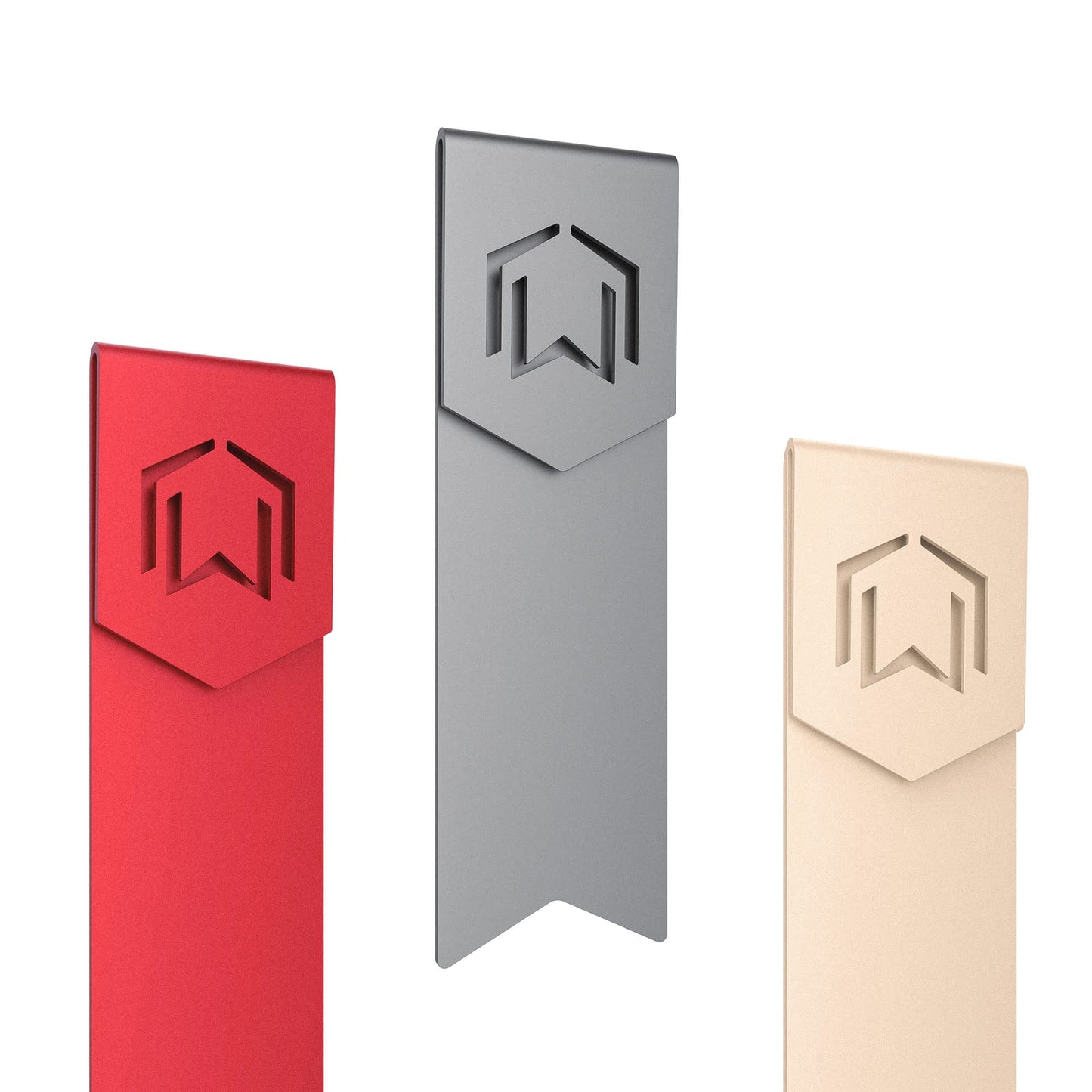 CZUR Mental Bookmark for Men, Stylish Bookmarks, Teacher Valentine Gift, Unique Gift for Women, Men, Readers, Light&Durable Reward Bookmark with ANODIZING Technology, SuperGrip U-Shape Design-3 Pieces