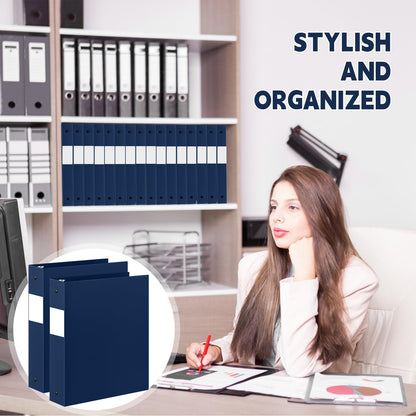 Henoyso 24 Pcs Navy Blue 1.5" 3 Ring Plastic Binder Bulk, 1 1/2 Inch Soft Flexible Binders Round Rings, Fits Letter Size 8.5'' x 11'' Paper, Holds 350 Sheets, for School Office (1.5 Inch)